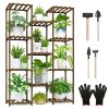 Multi-tier Wooden Plant Stand 11 Potted Flower Display Shelf Rack