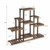 Tier Flower Wood Stand Plant Display Rack Storage Shelf
