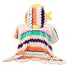 Cute Fish Plush Sofa Bed Decorative Throw Pillow Cushion with Blanket for Office Home; Colorful Wave