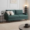 64" W Fabric Upholstered Love seat with metal Legs/High Resilience Sponge Couch for Living Room;  Bedroom;  Apartment; Emerald