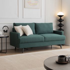 64" W Fabric Upholstered Love seat with metal Legs/High Resilience Sponge Couch for Living Room;  Bedroom;  Apartment; Emerald