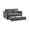 Convertible Sofa Bed, 3-in-1 Versatile Velvet Double Sofa with Pullout Bed, Seat with Adjustable Backrest, Lumbar Pillows, and Living Room Side Pocket