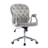 Velvet Home Office Chair with Wheels, Cute Chair with Side Arms and Wheels 360¬∞for Living Room, Bedroom,and Vanity Room,Bling Desk Nail Desk for Wome