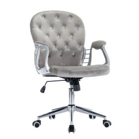 Velvet Home Office Chair with Wheels, Cute Chair with Side Arms and Wheels 360¬∞for Living Room, Bedroom,and Vanity Room,Bling Desk Nail Desk for Wome