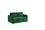 55" Modern Convertible Sofa Bed with 2 Detachable Arm Pockets, Velvet Loveseat Sofa with Pull Out Bed, 2 Pillows and Living Room Adjustable Backrest,