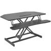 VEVOR Standing Desk Converter, Two-Tier Stand up Desk Riser, 36 inch Large Sit to Stand Desk Converter, 5.5-20.1 inch Adjustable Height, for Monitor,