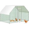 VEVOR Large Metal Chicken Coop with Run, Walkin Chicken Run for Yard with Waterproof Cover, Outdoor Poultry Cage Hen House, 6.5x9.8x6.5ft Large Space