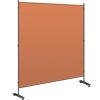VEVOR Office Partition 71" W x 14" D x 72" H Room Divider w/Thicker Non-See-Through Fabric Office Divider Portable Office Divider Reddish Brown Room P
