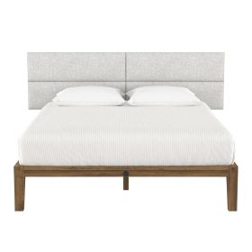 Jaxx Panelist Modern Padded Headboard ‚Äì Set of 4 Wall Mounted Panels (Each 11.25" x 38") - King, Limestone Grey Microvelvet