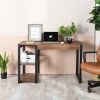 47.2&quot; Home Office Desk / Computer Desk; Storage Desk Morden Style with Open Shelves Worksation; Brown &amp; Black