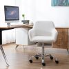 Home Office Chair; Leisure Chair Upholstered Adjustable furry Chair; white