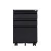 3-Drawer Mobile File Cabinet with Lock, Office Storage Filing Cabinet for Legal/Letter Size, Pre-Assembled Metal File Cabinet Except Wheels Under Desk