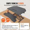 VEVOR Standing Desk Converter, Two-Tier Stand up Desk Riser, 36 inch Large Sit to Stand Desk Converter, 5.5-20.1 inch Adjustable Height, for Monitor,