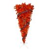 7.5 FT Orange Upside Down Christmas Tree with 300 LED Warm Lights X-mas, Halloween-themed Ornaments and Satin Ribbon