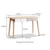Solid Wood Computer Desk - 47'' Large Size Office Desk with 2 Drawers, Modern Simple Style PC Table with Gap Design for Home Office, Work, Student, St
