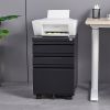3-Drawer Mobile File Cabinet with Lock, Office Storage Filing Cabinet for Legal/Letter Size, Pre-Assembled Metal File Cabinet Except Wheels Under Desk