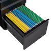 3-Drawer Mobile File Cabinet with Lock, Office Storage Filing Cabinet for Legal/Letter Size, Pre-Assembled Metal File Cabinet Except Wheels Under Desk