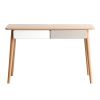 Solid Wood Computer Desk - 47'' Large Size Office Desk with 2 Drawers, Modern Simple Style PC Table with Gap Design for Home Office, Work, Student, St