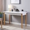 (Clearance Sale) Simple Solid Wood Straight Leg Desk With Drawer For Office Home XH