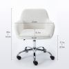 Home Office Chair; Leisure Chair Upholstered Adjustable furry Chair; white