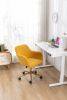 Modern Teddy Fabric Material Adjustable Height 360 Revolving Home Office Chair With Gold Metal Legs And Universal Wheel For Indoor,Yellow