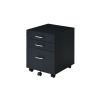 ACME Tennos Cabinet, Black & Chrome Finish 93199