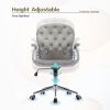 Velvet Home Office Chair with Wheels, Cute Chair with Side Arms and Wheels 360¬∞for Living Room, Bedroom,and Vanity Room,Bling Desk Nail Desk for Wome