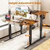 Sweetcrispy Electric Standing Desk with Drawer Adjustable Desk Ergonomic Rising Desk Computer Workstation,48 x 24 Inches Rustic Brown