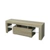 TV Stand with LED RGB Lights,Flat Screen TV Cabinet, Gaming Consoles - in Lounge Room, Living Room and Bedroom,GREY OAK