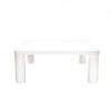 Cream White Coffe Table, 33.5" Modern Minimalist Square Coffee Tables for Living Room Home Office, Sturdy Durable Low Table for Sitting on The Floor,