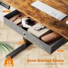 Sweetcrispy Electric Standing Desk with Drawer Adjustable Desk Ergonomic Rising Desk Computer Workstation,48 x 24 Inches Rustic Brown