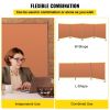 VEVOR Office Partition 71" W x 14" D x 72" H Room Divider w/Thicker Non-See-Through Fabric Office Divider Portable Office Divider Reddish Brown Room P