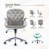Velvet Home Office Chair with Wheels, Cute Chair with Side Arms and Wheels 360¬∞for Living Room, Bedroom,and Vanity Room,Bling Desk Nail Desk for Wome
