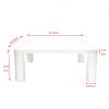 Cream White Coffe Table, 33.5" Modern Minimalist Square Coffee Tables for Living Room Home Office, Sturdy Durable Low Table for Sitting on The Floor,