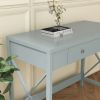 Modern Home Office Desk Study Table Writing Desk with 1 Storage Drawer; Makeup Vanity Dressing Table X Design Accent-Grey