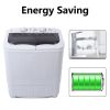[No logo model replacement 30189854]Compact Twin Tub with Built-in Drain Pump XPB35-ZK35 14.3(7.7 6.6)lbs Semi-automatic Gray Cover Washing Machine