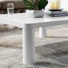 Cream White Coffe Table, 33.5" Modern Minimalist Square Coffee Tables for Living Room Home Office, Sturdy Durable Low Table for Sitting on The Floor,
