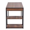 47.2&quot; Home Office Desk / Computer Desk; Storage Desk Morden Style with Open Shelves Worksation; Brown &amp; Black