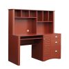Home Office Computer Desk with Hutch; Teak