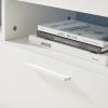 FashionTVstandTVcabinet,EntertainmentCenter,TVstationTV console,media console,with LEDlight belt,light belt remote control,toughenedglassshelf,metal h