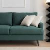 64" W Fabric Upholstered Love seat with metal Legs/High Resilience Sponge Couch for Living Room;  Bedroom;  Apartment; Emerald