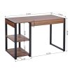 47.2&quot; Home Office Desk / Computer Desk; Storage Desk Morden Style with Open Shelves Worksation; Brown &amp; Black