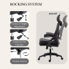 Ergonomic Office Desk Chair with wheels High Back Computer Task Chair Home Mesh Swivel Desk Chair with Adjustable Back Height & Flip up Arms & Lumbar