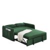 55" Modern Convertible Sofa Bed with 2 Detachable Arm Pockets, Velvet Loveseat Sofa with Pull Out Bed, 2 Pillows and Living Room Adjustable Backrest,
