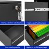 2 Drawer Mobile File Cabinet with Lock Steel File Cabinet for Legal/Letter/A4/F4 Size, Fully Assembled Include Wheels, Home/ Office Design, Black