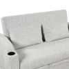 65" Pull Out Sofa Bed Modern Chenille Convertible Loveseat Sofa with Adjsutable Backrest, 2 Pillows, Cup Holders, USB Ports for Living Room, Apartment