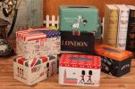 Tinplate Tissue Box Holder Rural Style Facial Napkin Tissue Box Cover for Home Office Bar - Flower Leaves