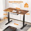Sweetcrispy Electric Standing Desk with Drawer Adjustable Desk Ergonomic Rising Desk Computer Workstation,48 x 24 Inches Rustic Brown