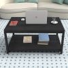 YSSOA Storage Shelf for Living Room and Office, Easy Assembly, Black (Home Coffee Table), 31x20x16 inch