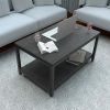 YSSOA Storage Shelf for Living Room and Office, Easy Assembly, Black (Home Coffee Table), 31x20x16 inch
